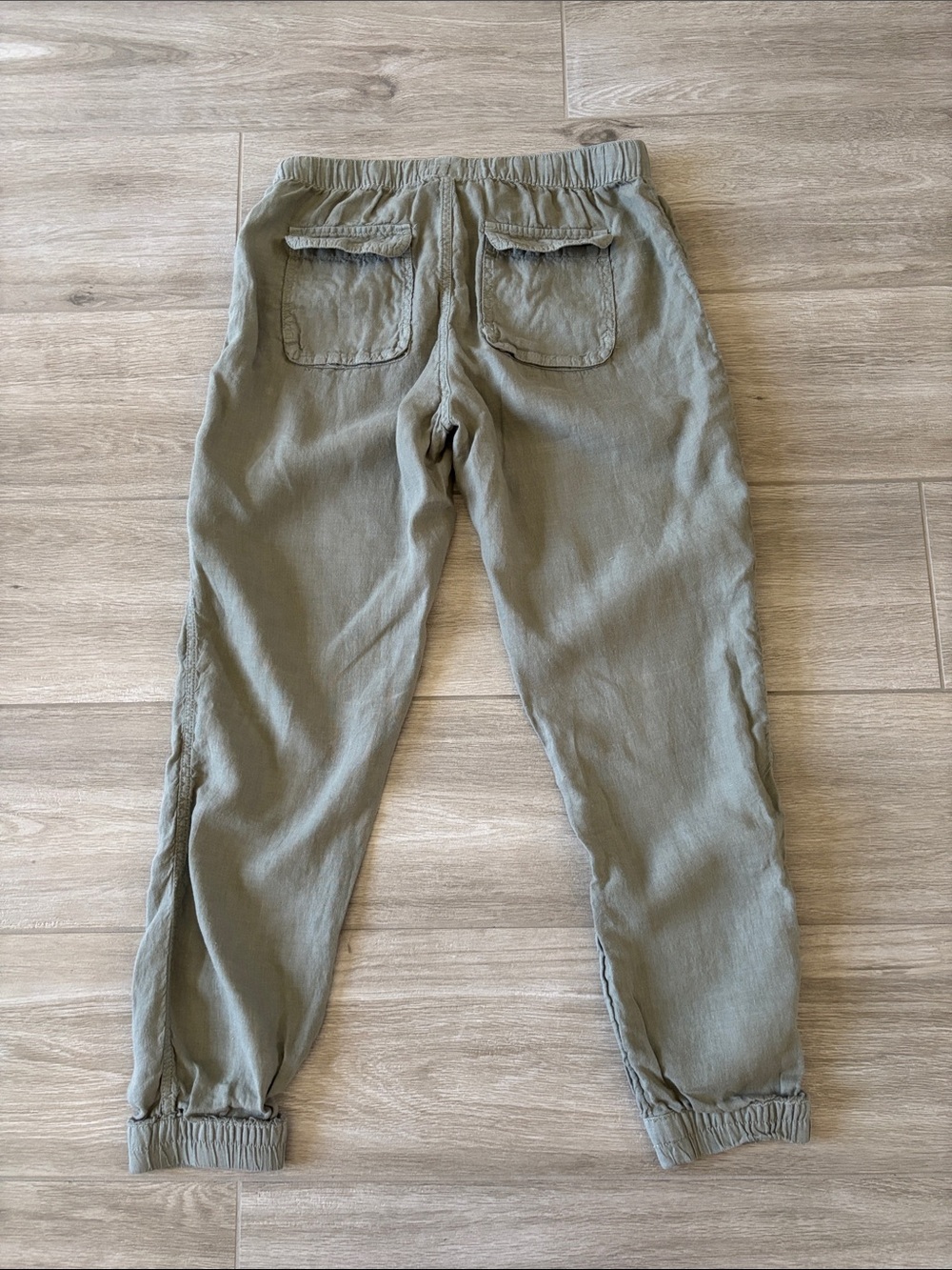 C & C California Green Wash Linen Jogger Pants With Pockets Size Medium - Picture 9 of 10